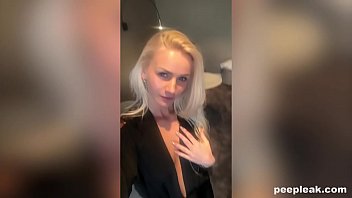 Hot Blonde Takes A Long Masturbation Selfie