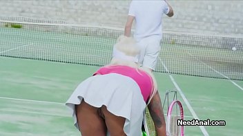 Curvy Oiled Blonde Ass Fucked After Tennis