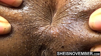 HD Sphincter Ass Hole Close Up Black Babe Deep Inside Butt Crack With Short Hairs Skinny Msnovember Spreading Young Ass Cheeks Apart Winking Butthole 