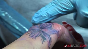 Shyla Stylez Gets Tattooed While Playing With Her Tits