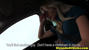 Blonde Hitch Hiking Teen Tugs The Driver
