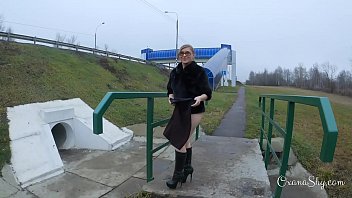 Slut In An Overpass Winter And Summer Butt Plug And Blowjob