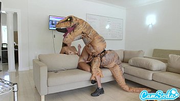 Big Ass Latina Teen Chased By Lesbian Loving Trex On A Hoverboard Then Fucked