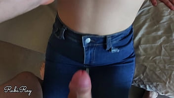 Horny Step Sister Fucks In Ripped Denim And Takes A Big Load Of Cum