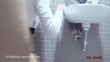 Fitness Teen Gets Ass To Mouth In Public Toilet