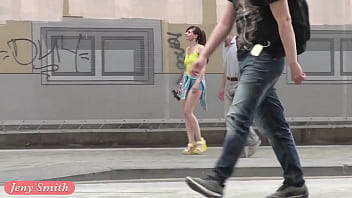 Jeny Smith Walks In Public With Transparent Shorts Real Flashing Moments