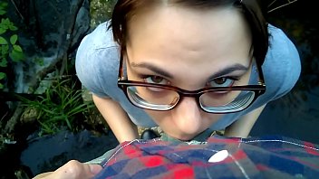 Public Blowjob On A Walk In The Woods