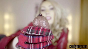 Candy May Strokes BBC With Leather Gloves